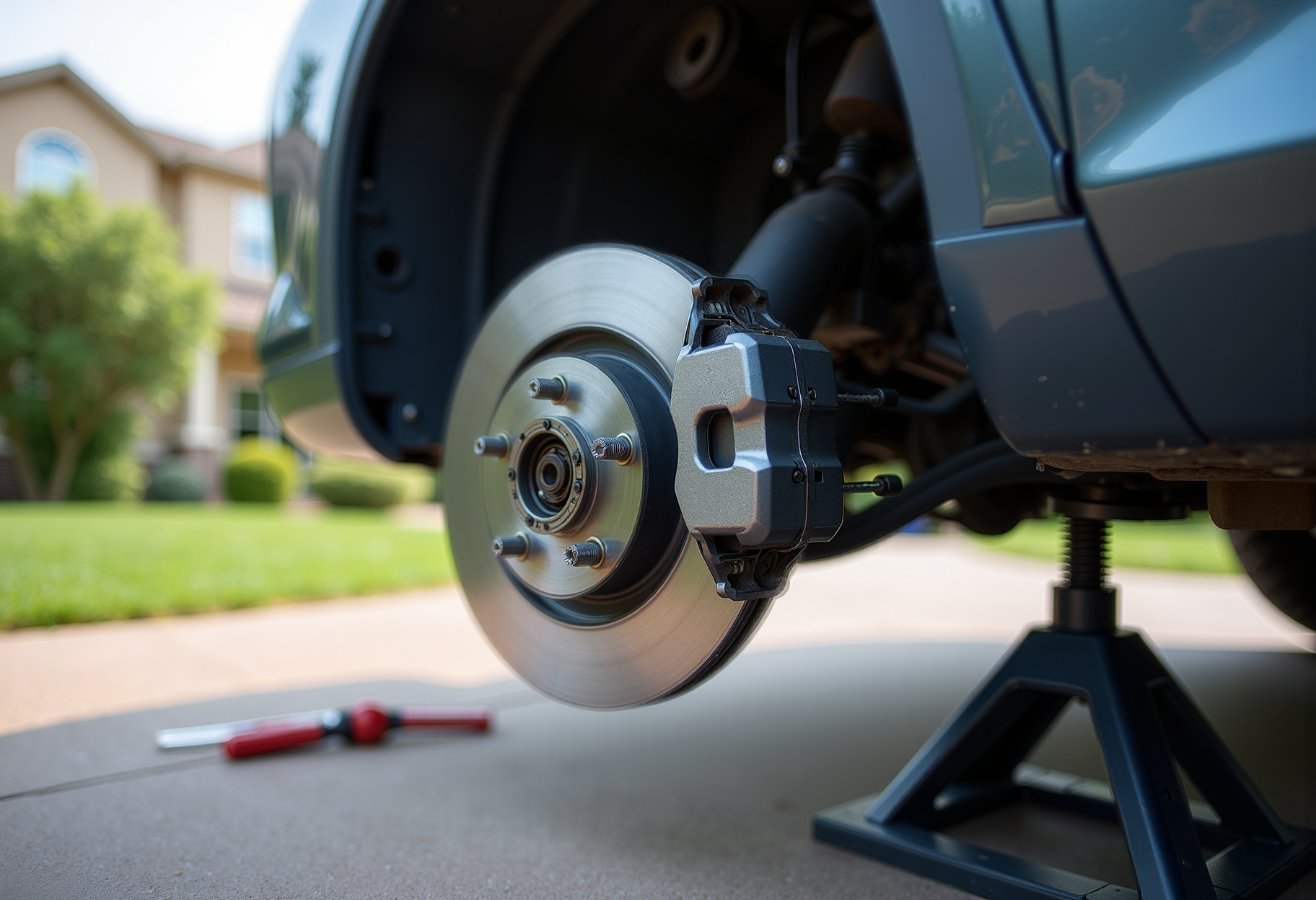 Brake job in the driveway